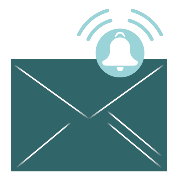 envelope with alert clock