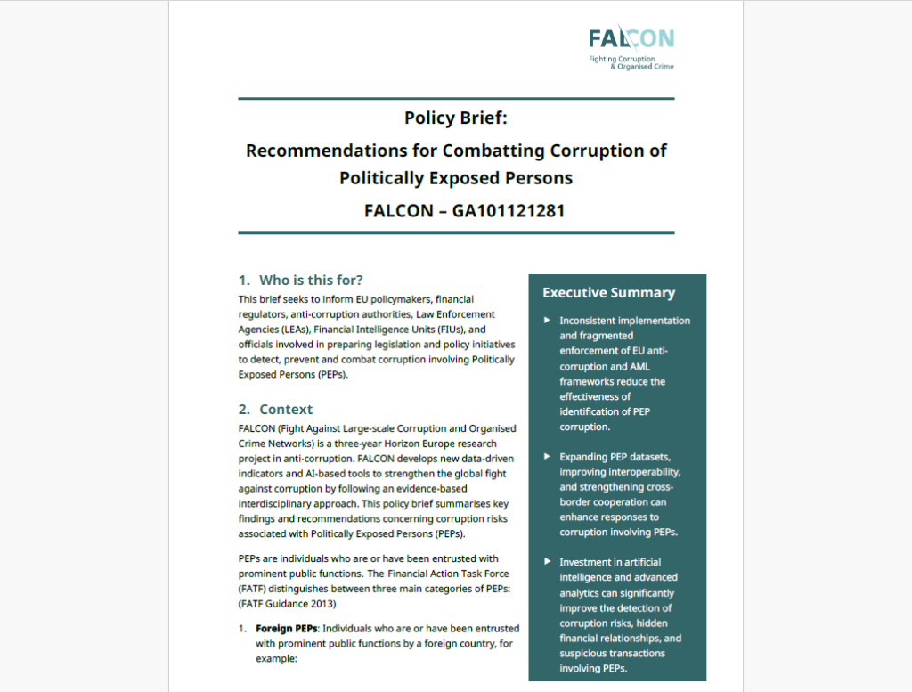 cover of the 6th FALCON policy brief